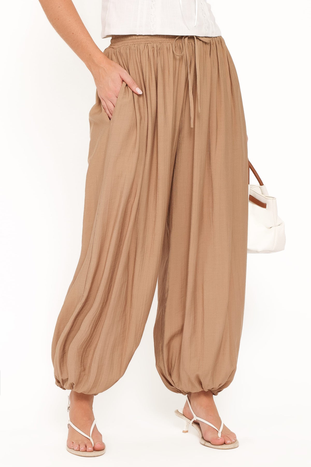 Ayvah Balloon Hem Pants in Camel – view 3 of 7