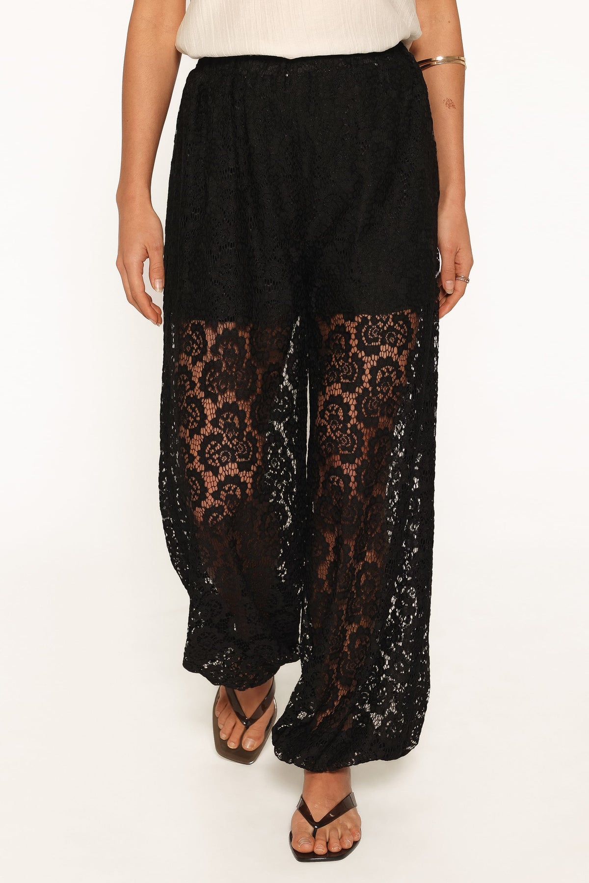 Chloe Balloon Lace Pant in Black – view 2 of 5