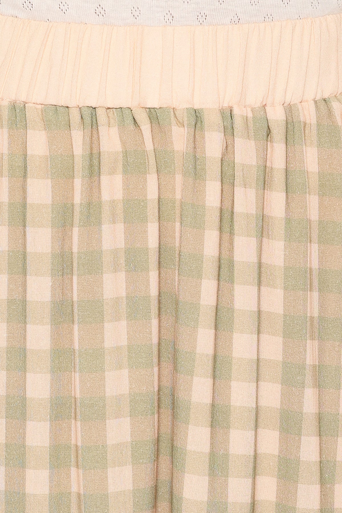 Daroda Midi Circle Skirt in Green/Pink Gingham – view 6 of 7