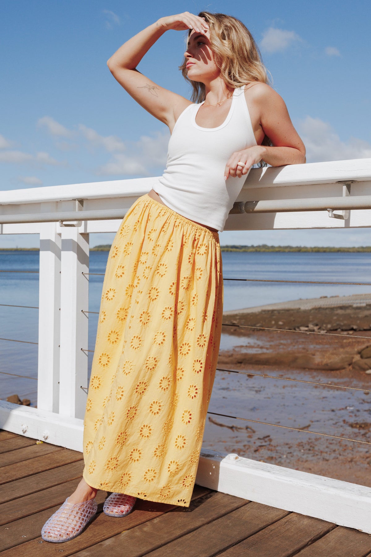 Dillon Midi Skirt in Mango – view 1 of 7