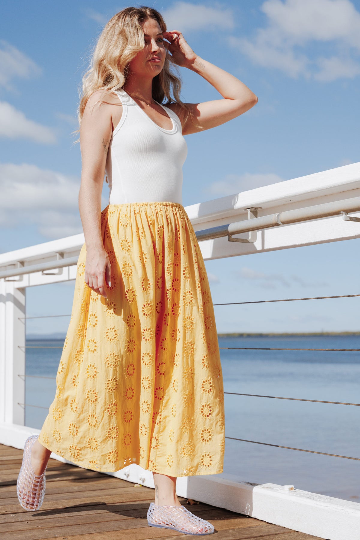 Dillon Midi Skirt in Mango – view 7 of 7
