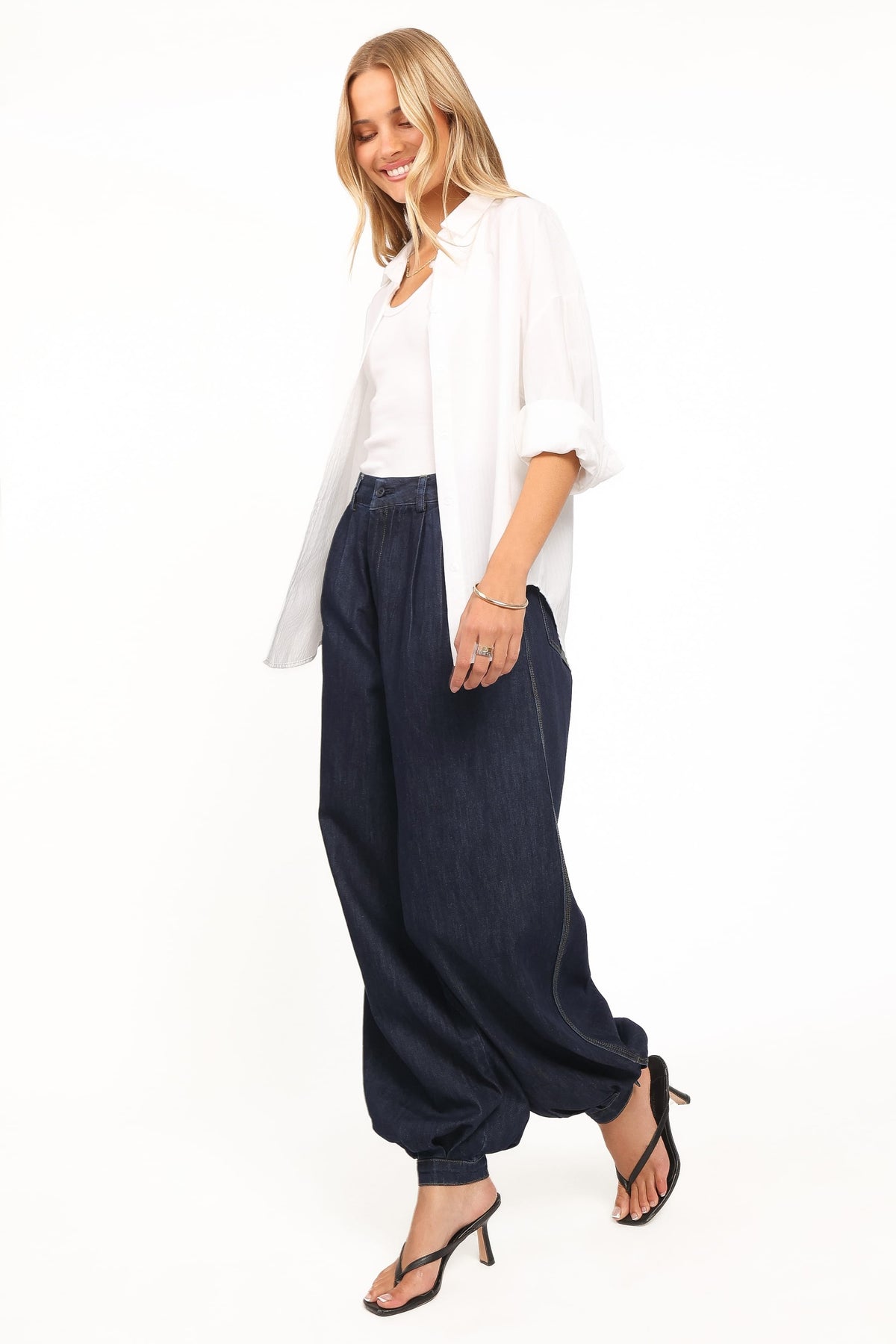 Melita Balloon Leg Denim Jeans in Indigo – view 1 of 6