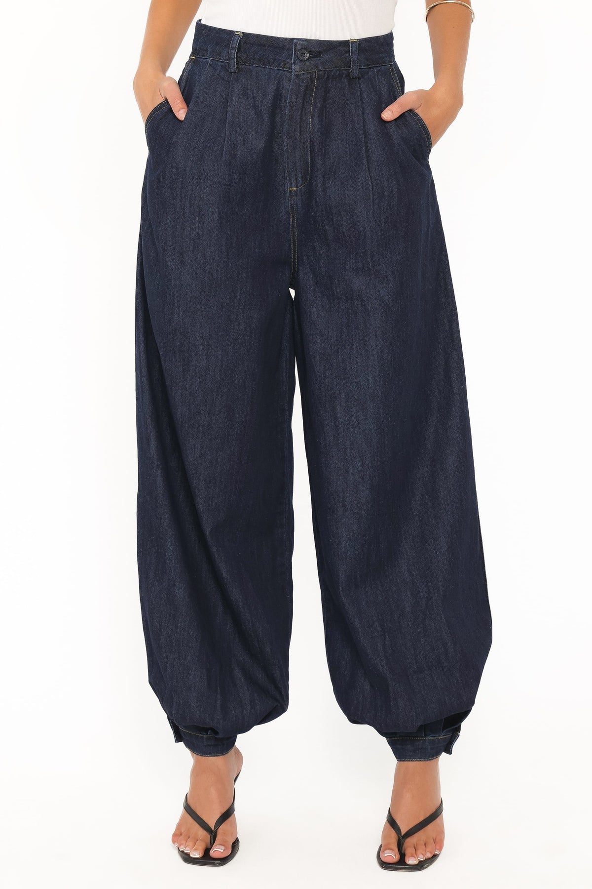 Melita Balloon Leg Denim Jeans in Indigo – view 2 of 6