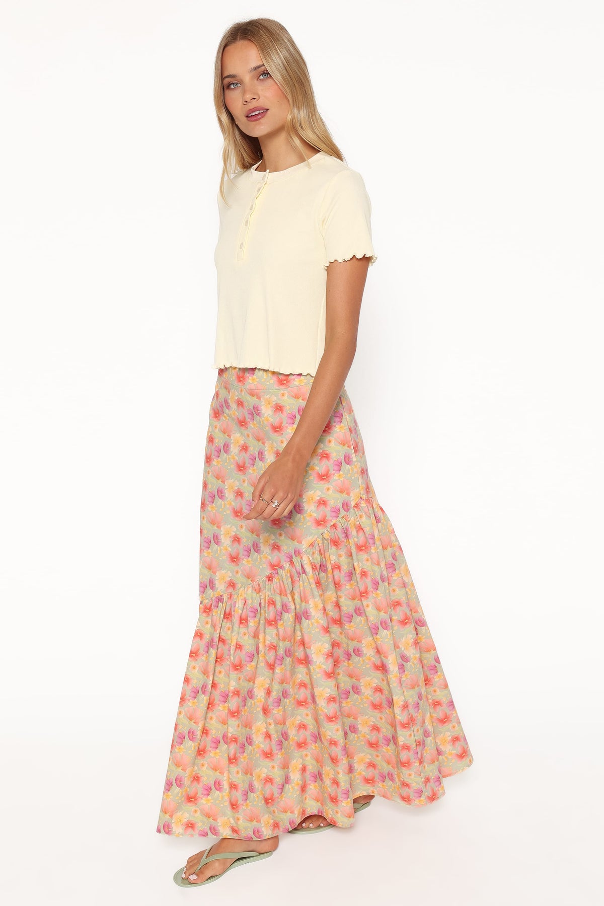 Shelbie Maxi Skirt in Sage Wildflower – view 4 of 8