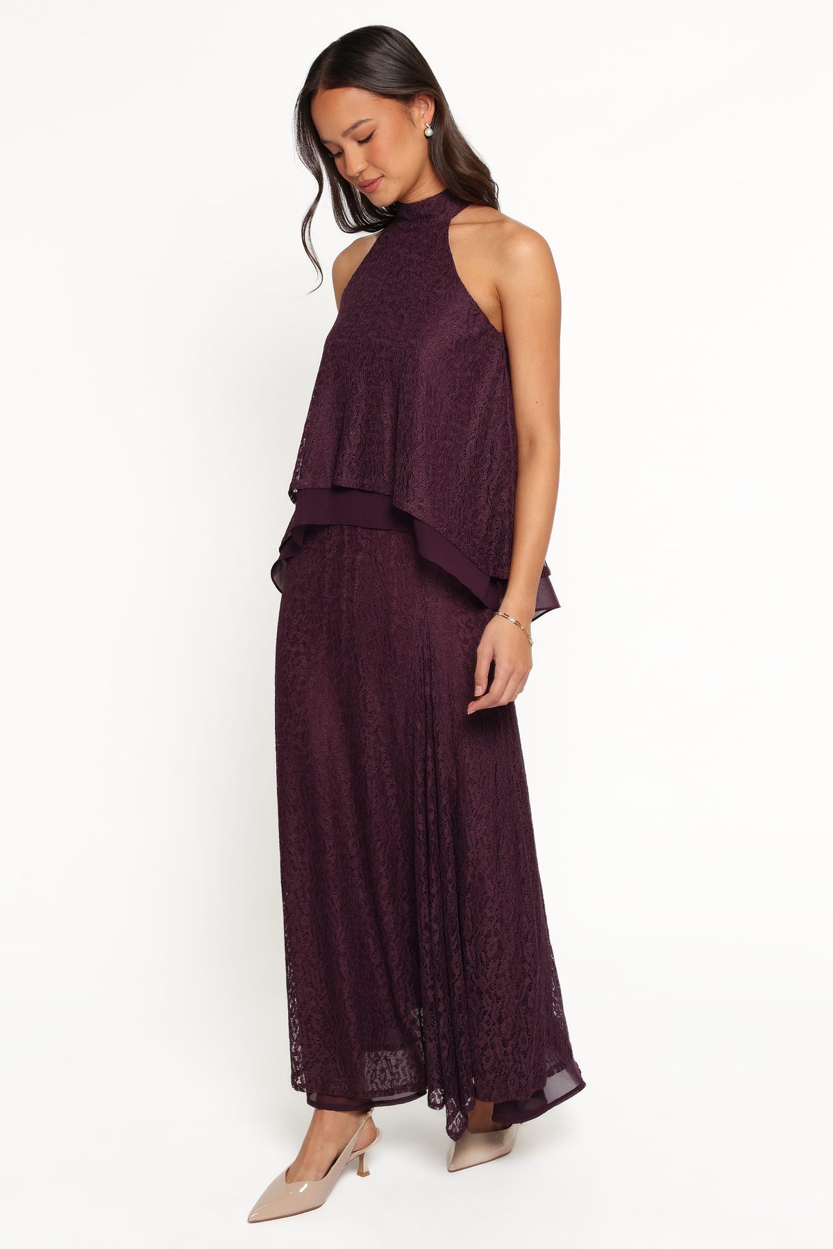 Tracy Maxi Skirt in Plum Lace – view 4 of 7