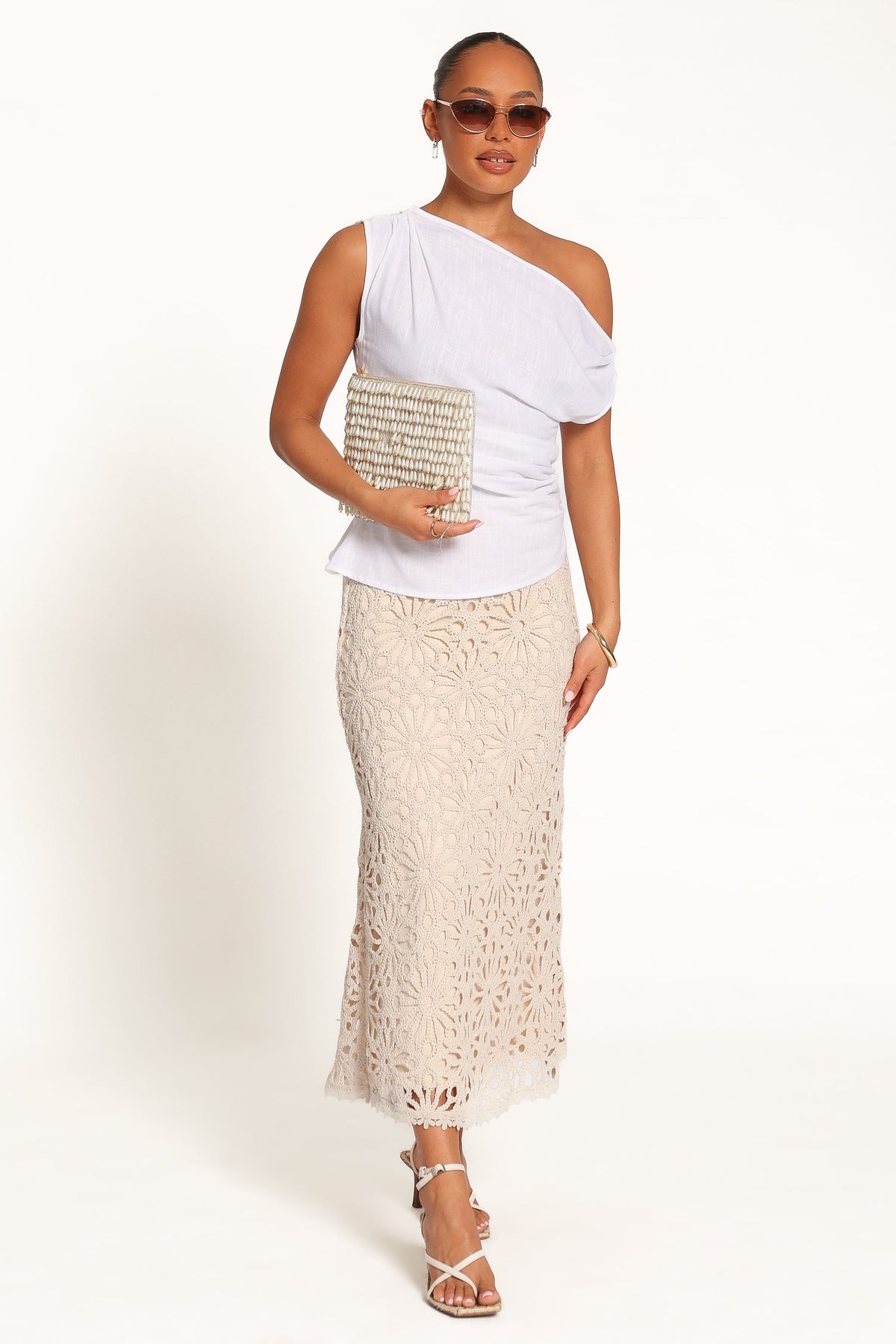 Vesela Crochet Maxi Skirt in Natural – view 1 of 6