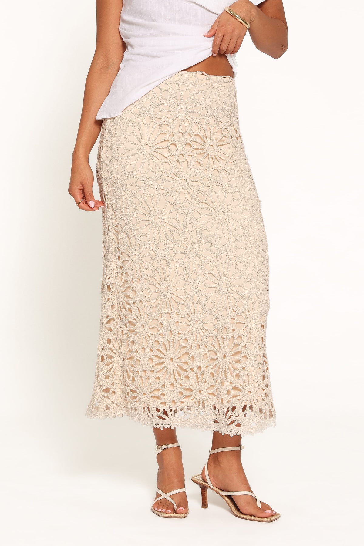 Vesela Crochet Maxi Skirt in Natural – view 2 of 6