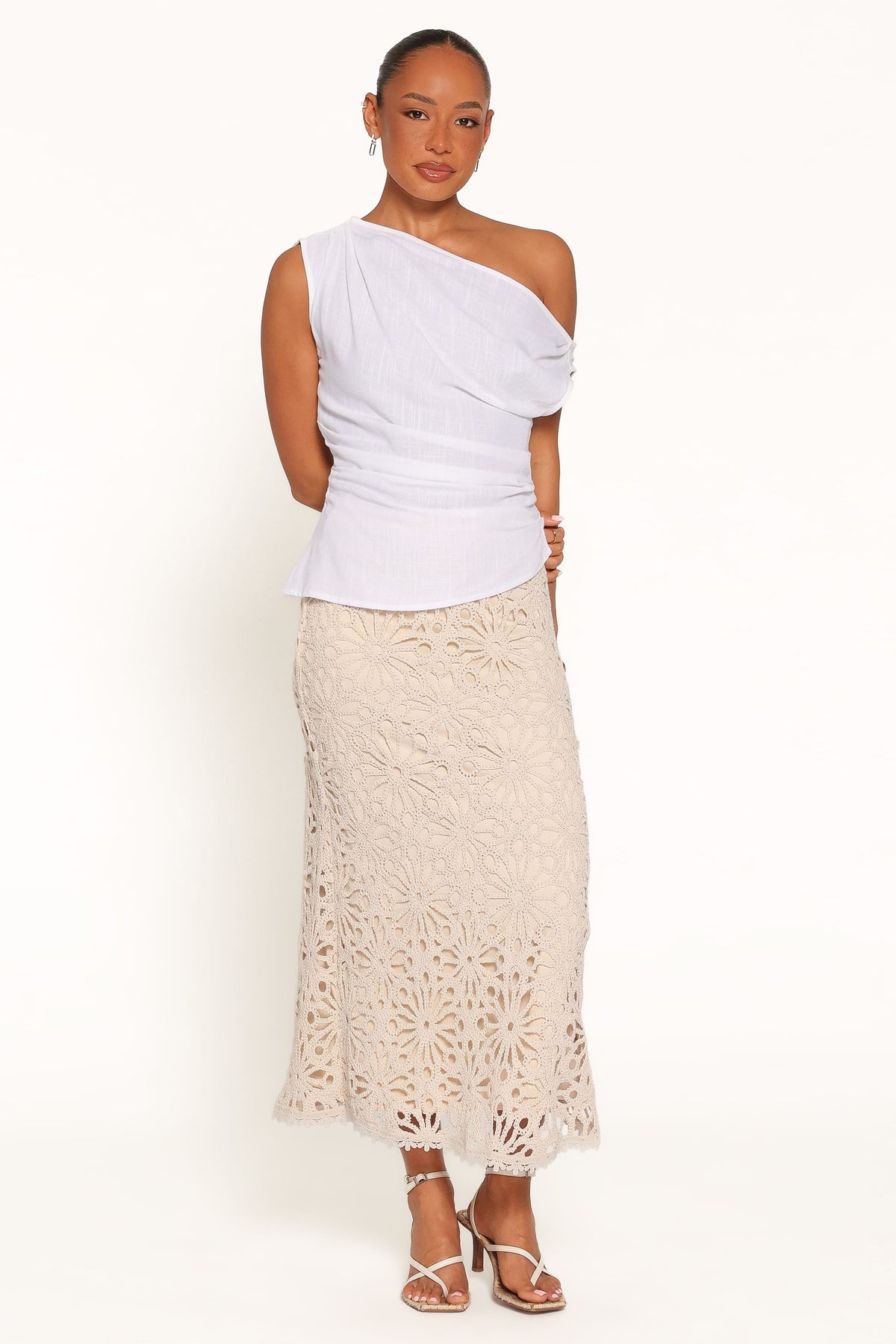 Vesela Crochet Maxi Skirt in Natural – view 5 of 6