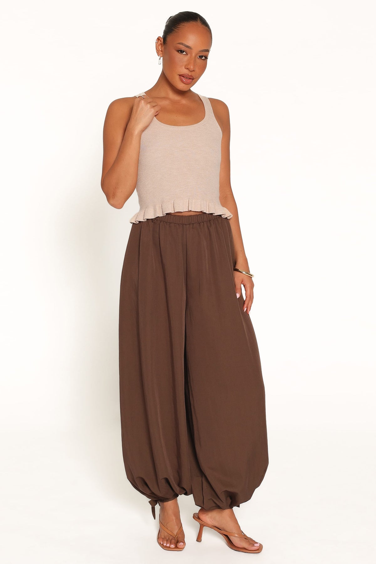 Yazmin Balloon Pant in Olive Green – view 1 of 6