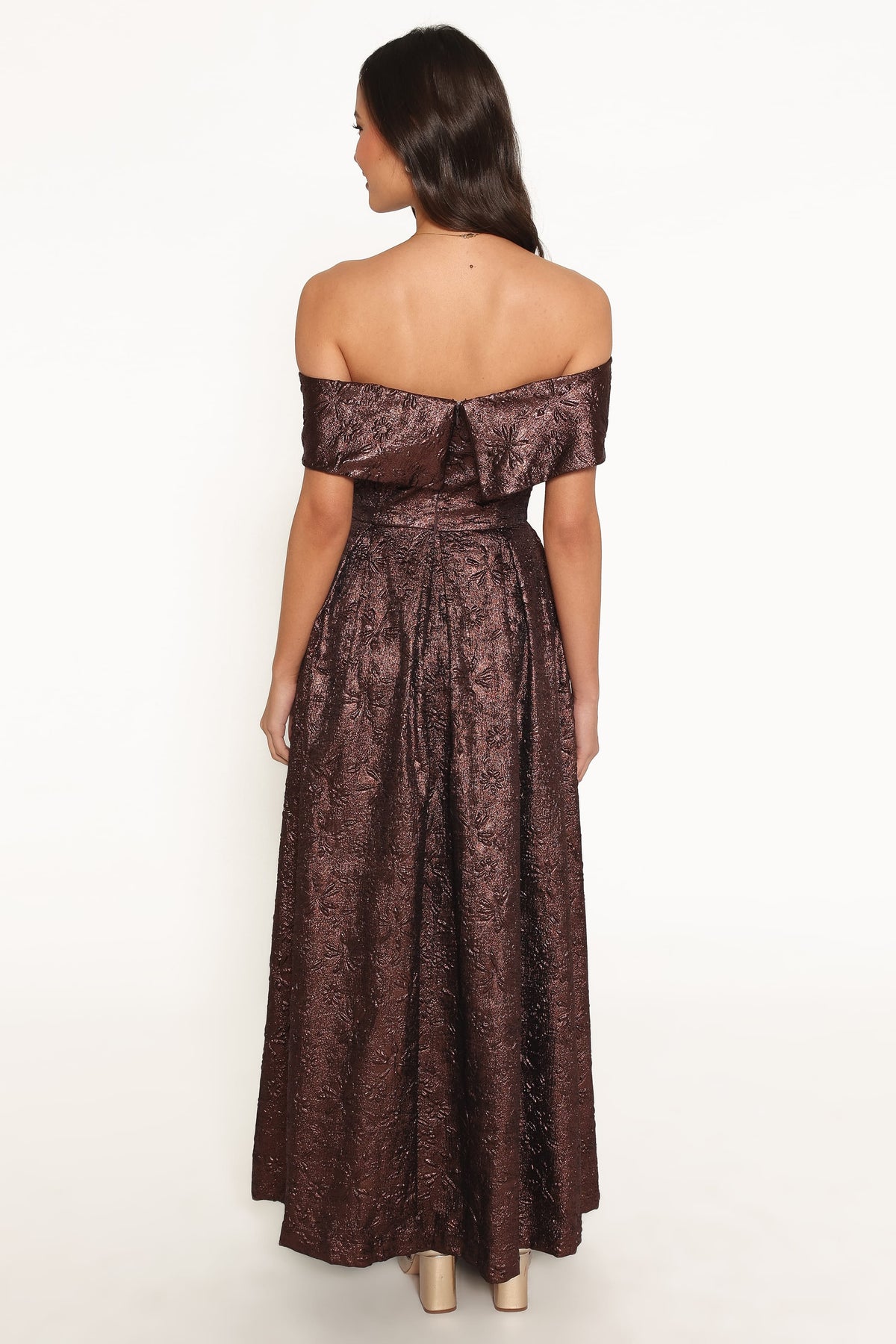 Aberdine Maxi Dress in Brown Brocade – view 5 of 7