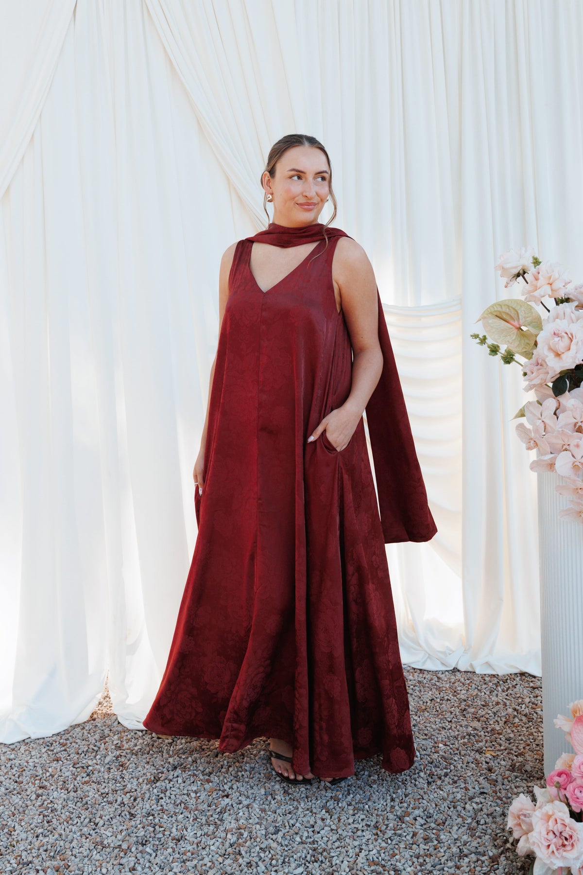 Aeryn Maxi Dress in Burgundy – view 9 of 9