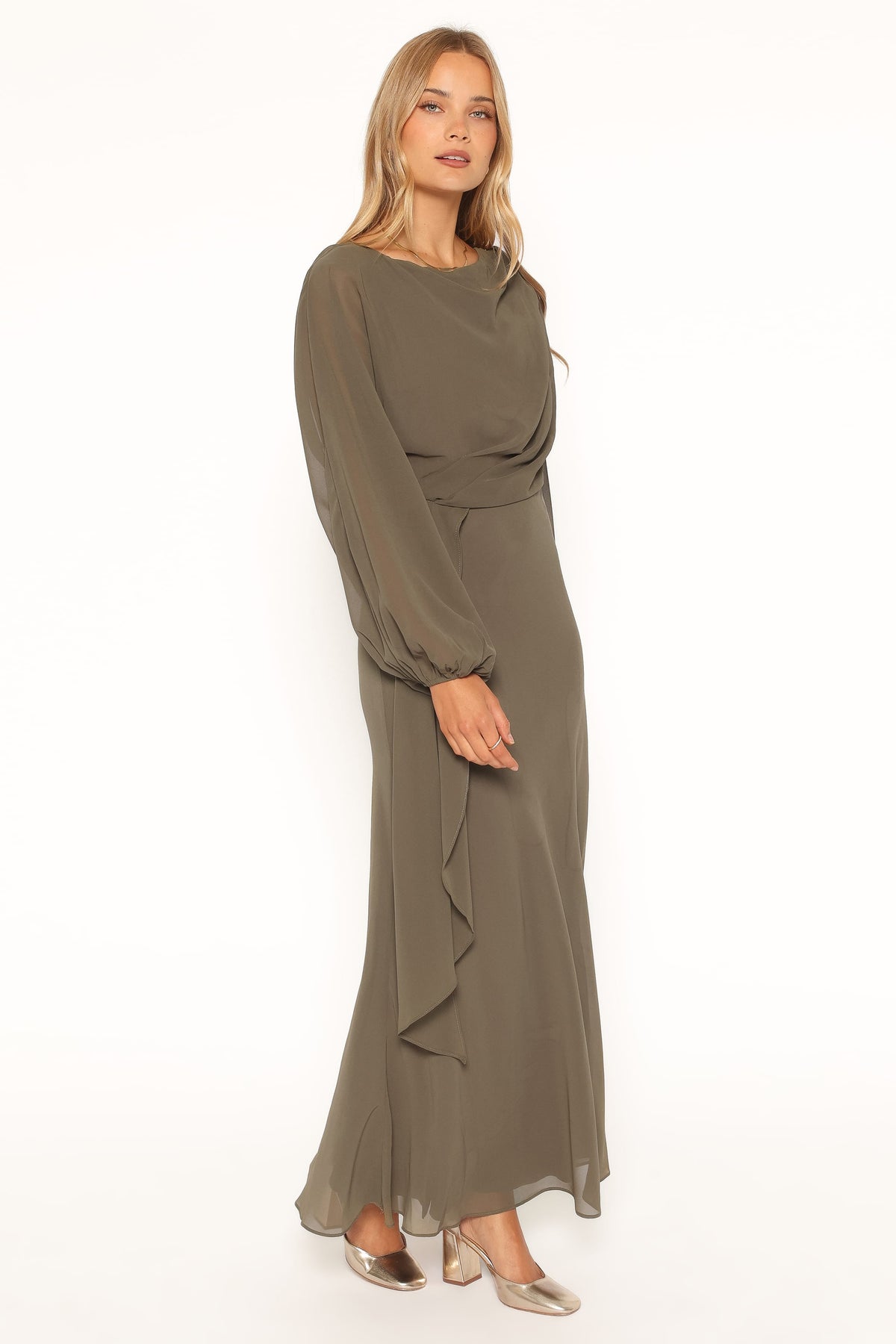 Arnica Maxi Dress in Olive Green – view 3 of 6