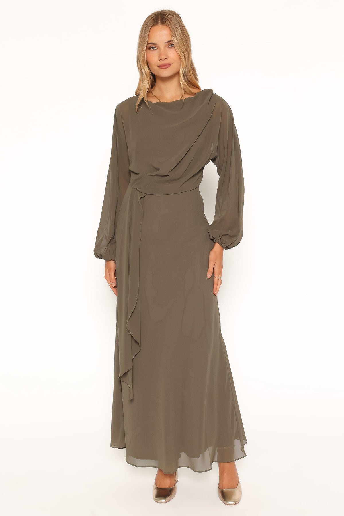 Arnica Maxi Dress in Olive Green – view 2 of 6