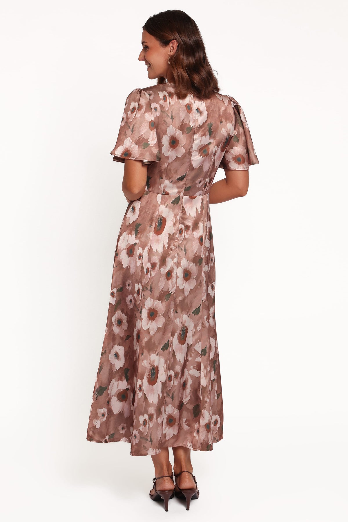 Barluin Midi Dress in Brown Floral – view 4 of 5