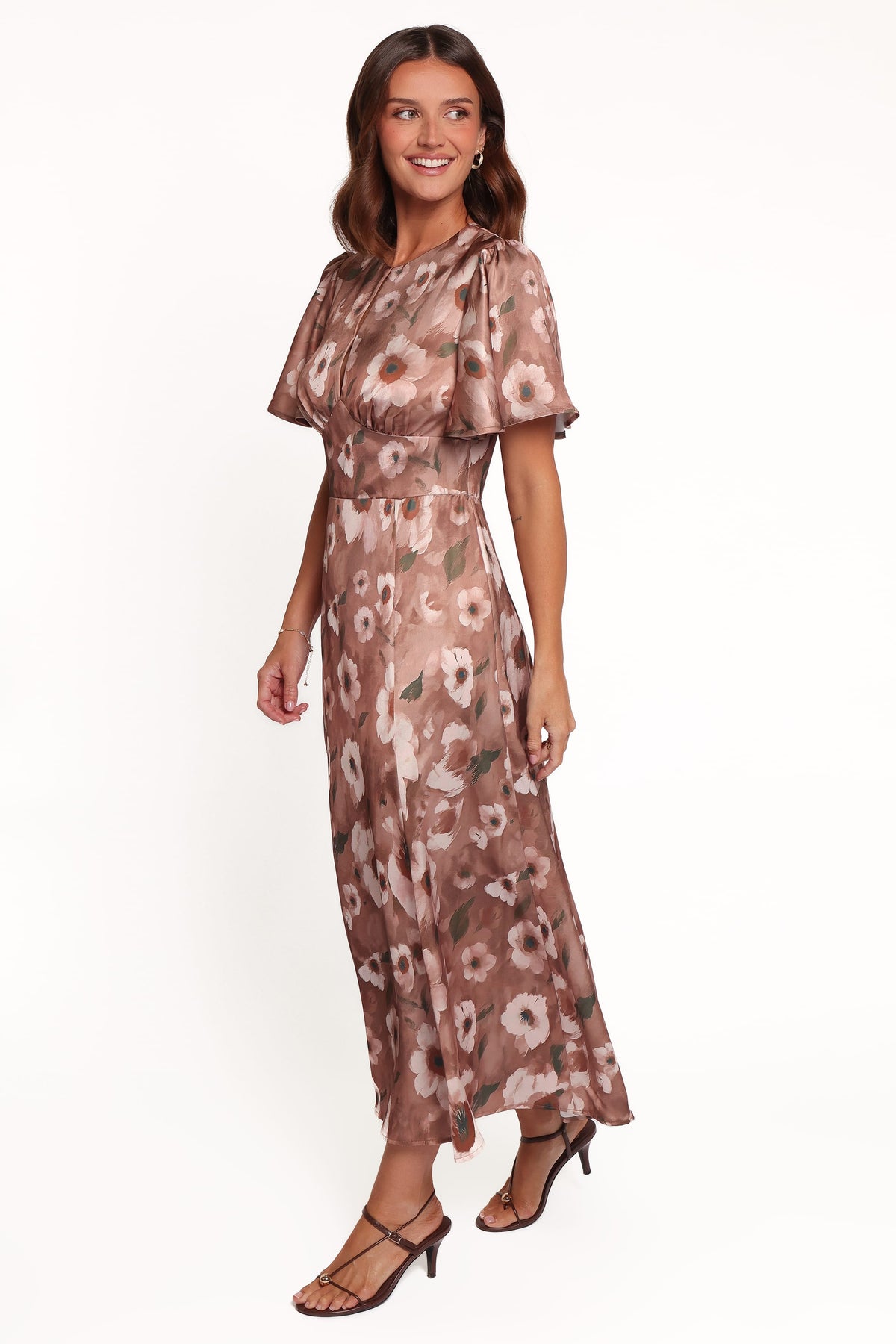Barluin Midi Dress in Brown Floral – view 3 of 5