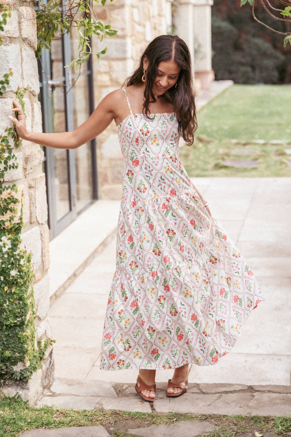 Botanique Midi Dress in Coral Wildflower – view 1 of 8