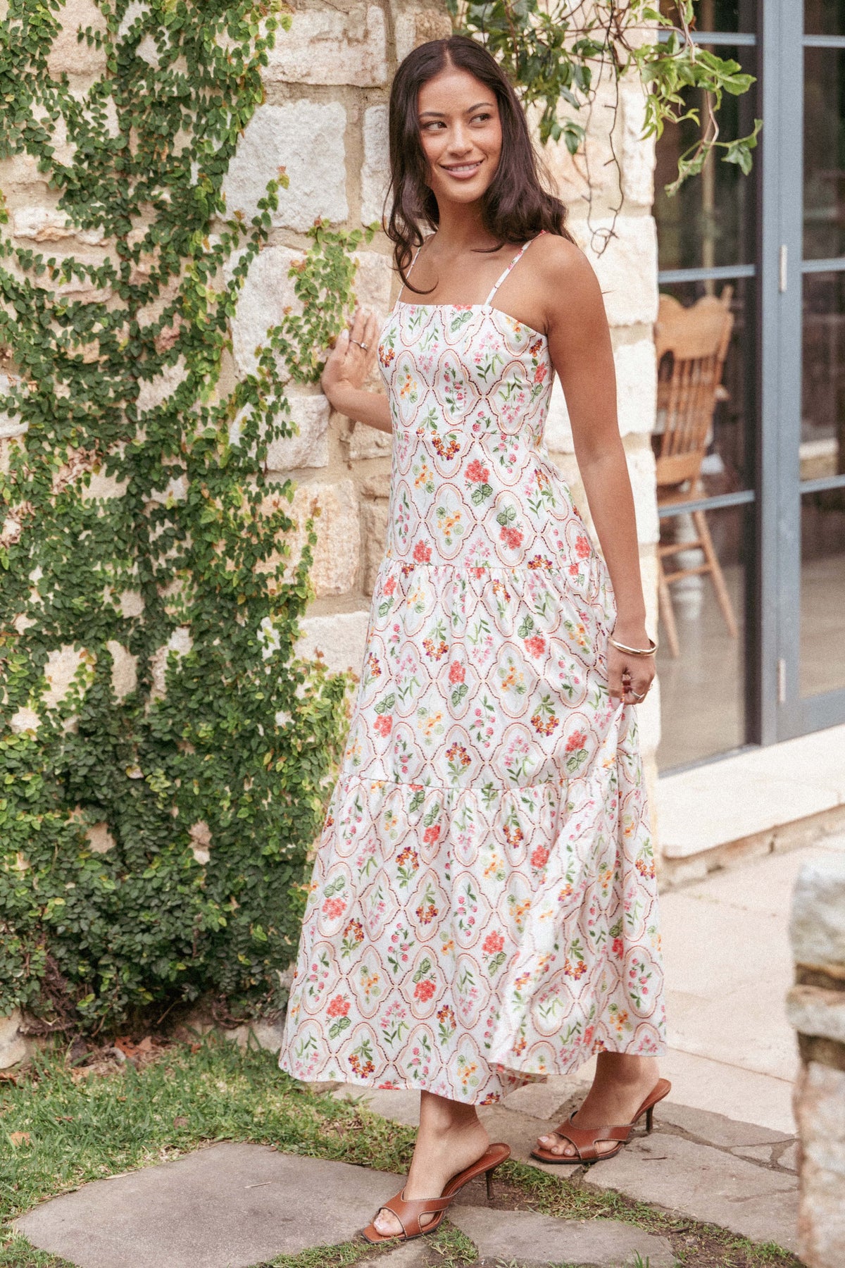 Botanique Midi Dress in Coral Wildflower – view 8 of 8