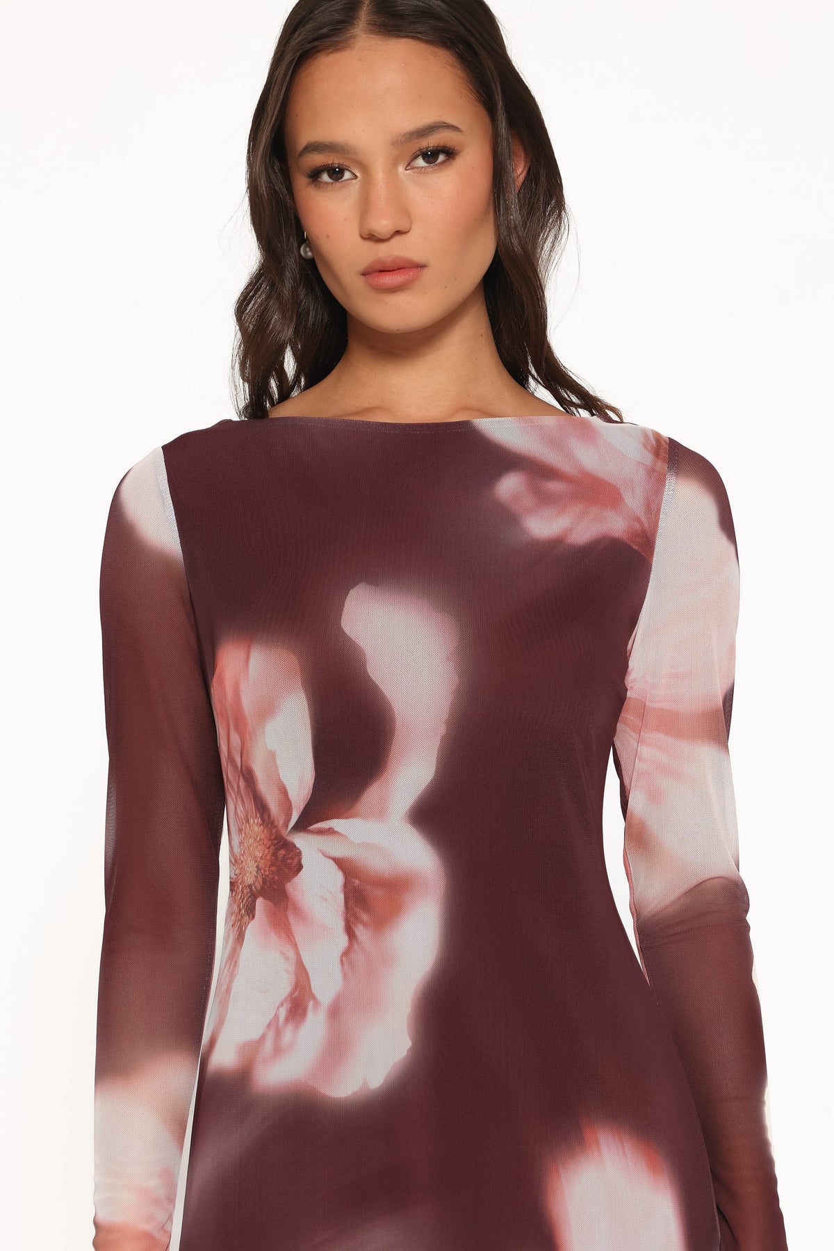 Bradshaw Maxi Dress in Brown Blurred Floral – view 3 of 7