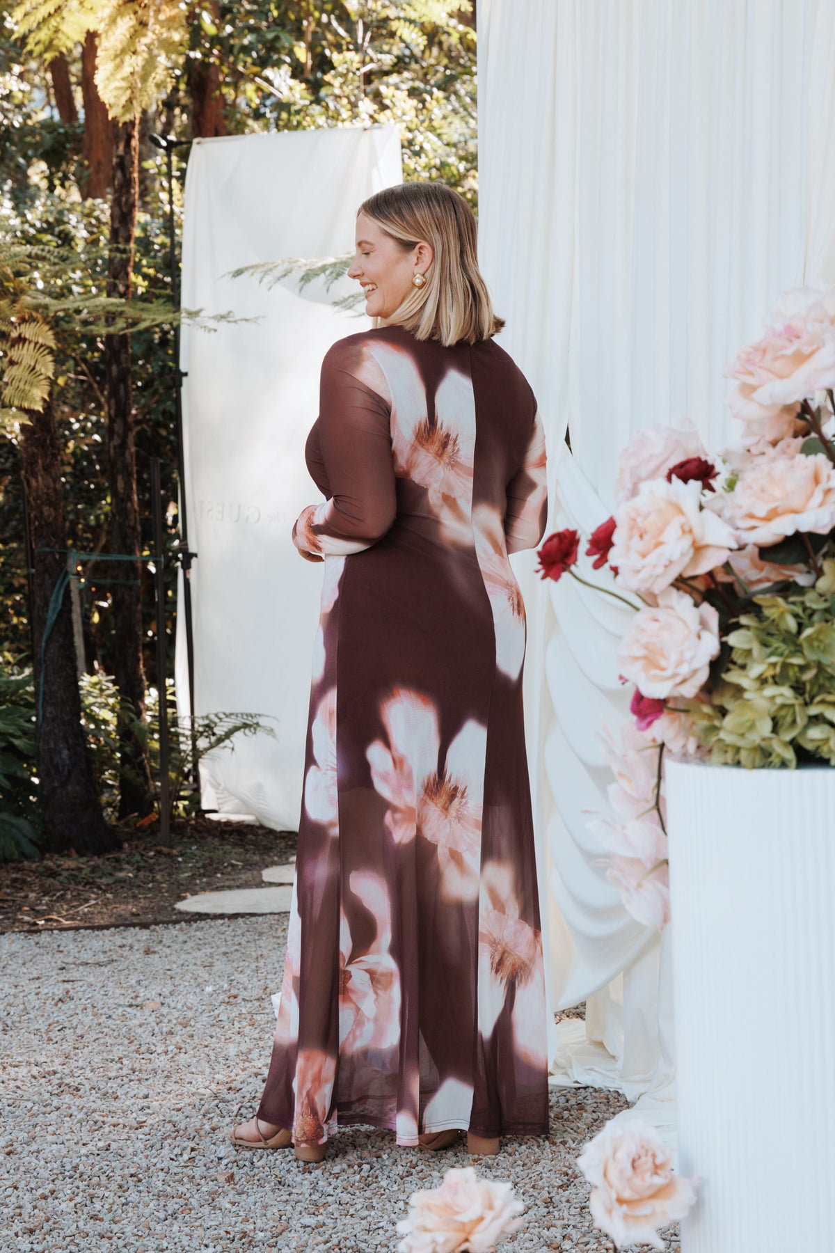 Bradshaw Maxi Dress in Brown Blurred Floral – view 1 of 7