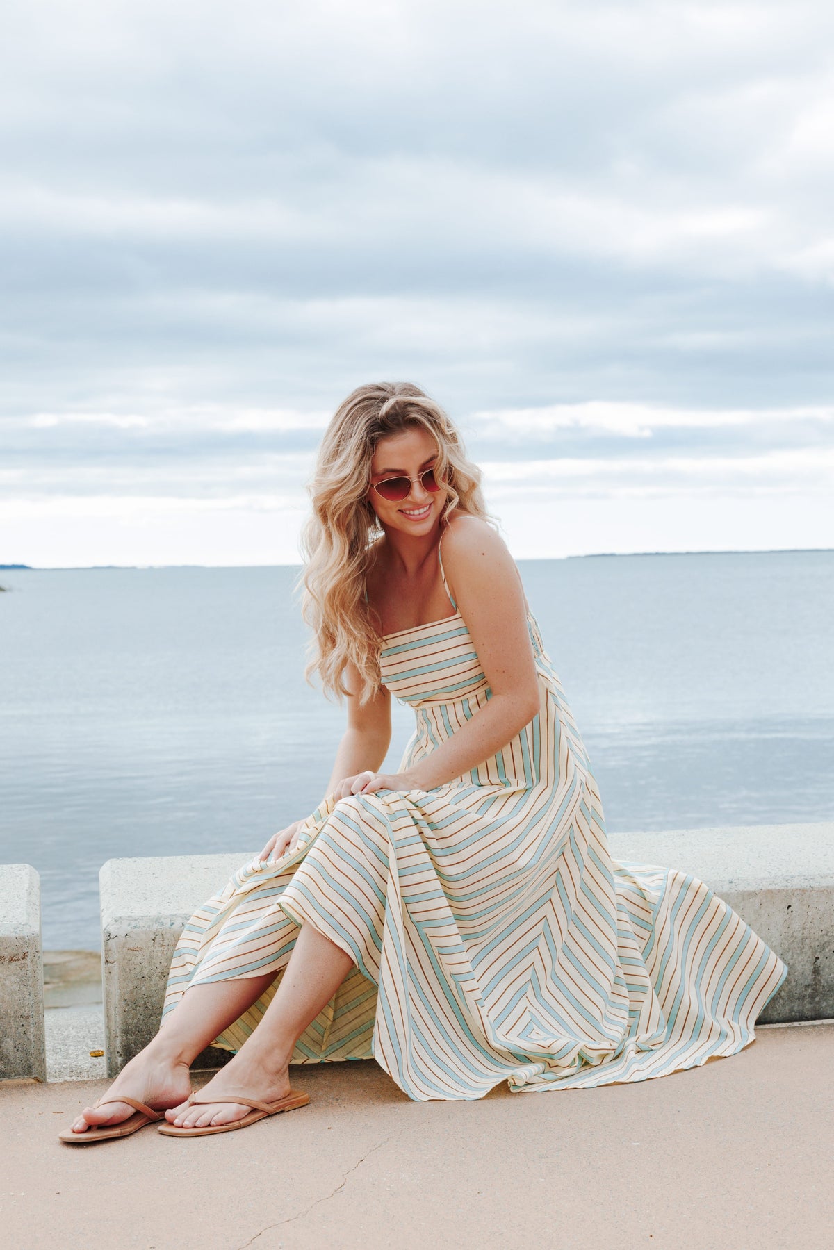 Brea Maxi Dress in Green Stripe – view 7 of 7