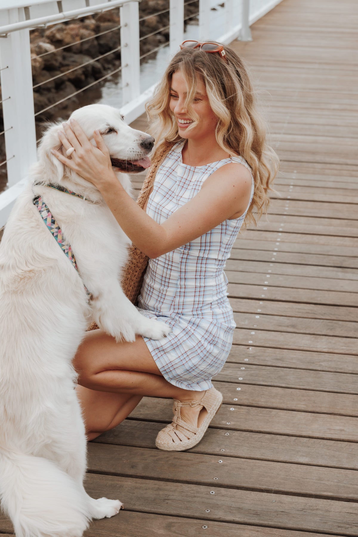 Circe Mini Dress in Light Blue Plaid – view 1 of 8