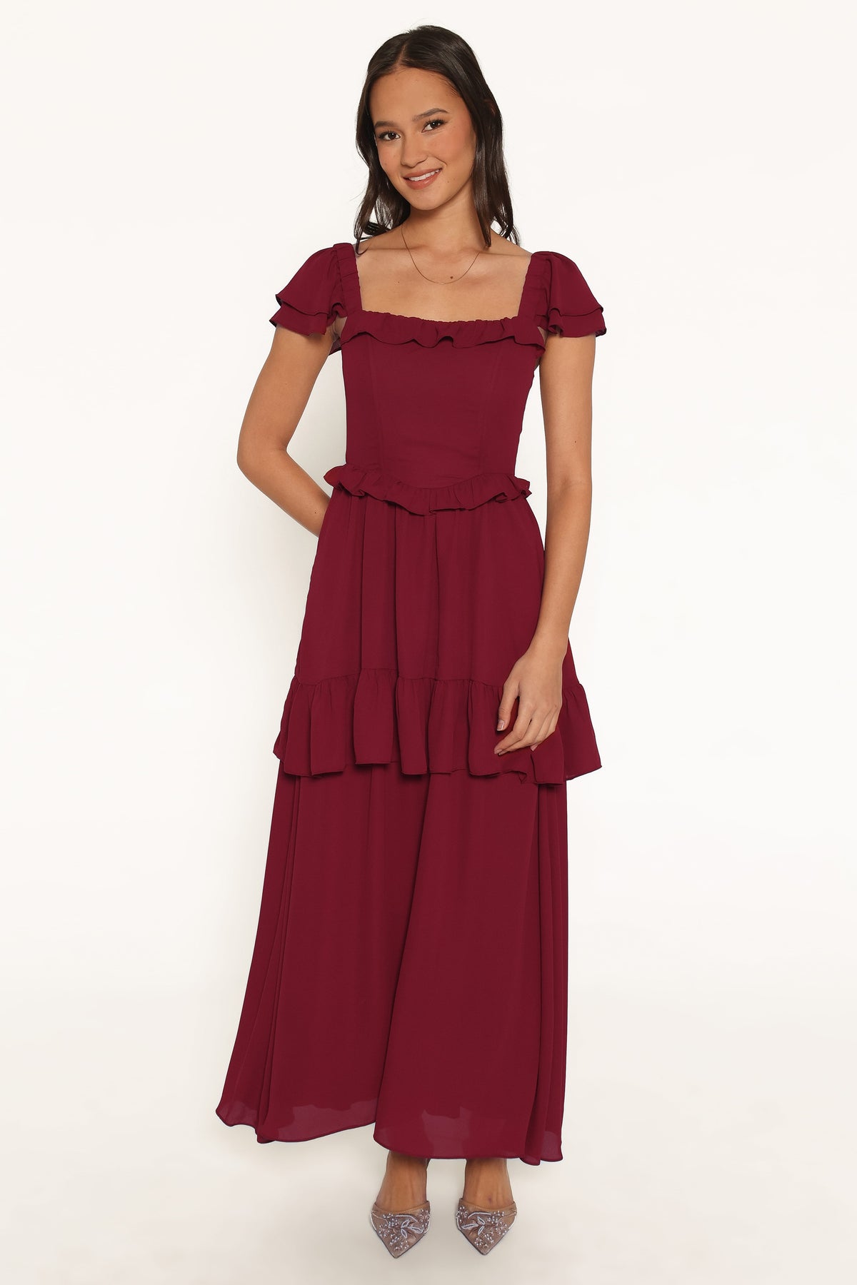 Delavine Maxi Dress in Burgundy – view 2 of 7