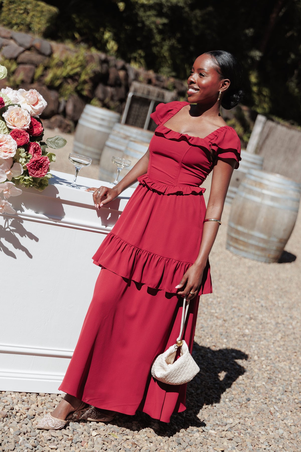 Delavine Maxi Dress in Burgundy – view 7 of 7