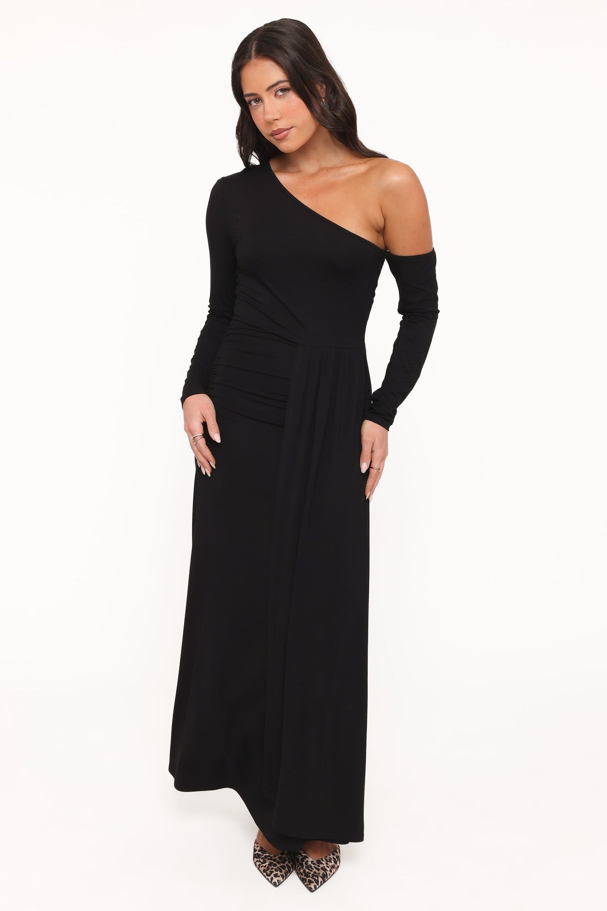 Dionne Off Shoulder Maxi Dress in Black – view 5 of 6
