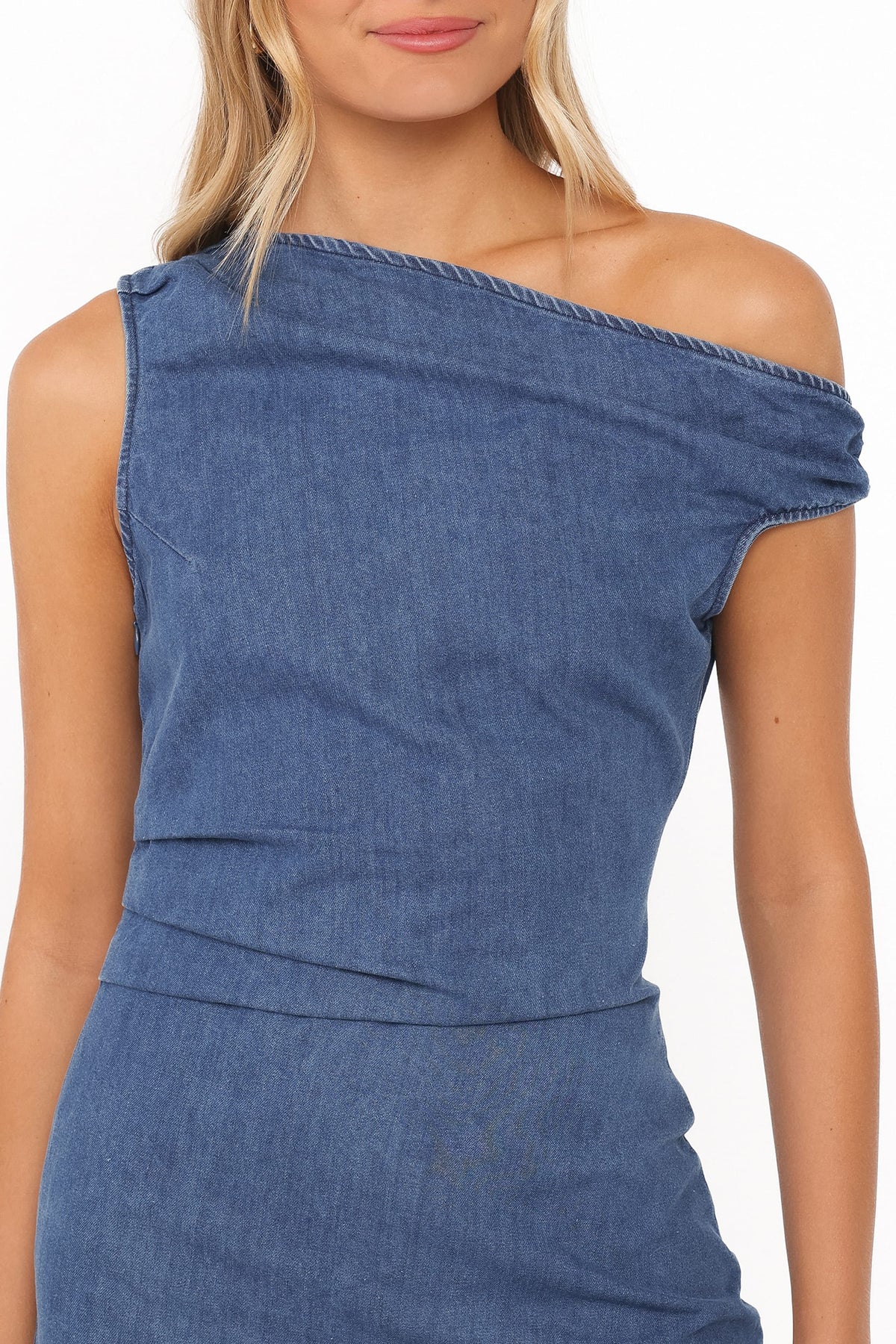 Elvira Mini Dress in Medium Wash Denim – view 2 of 6