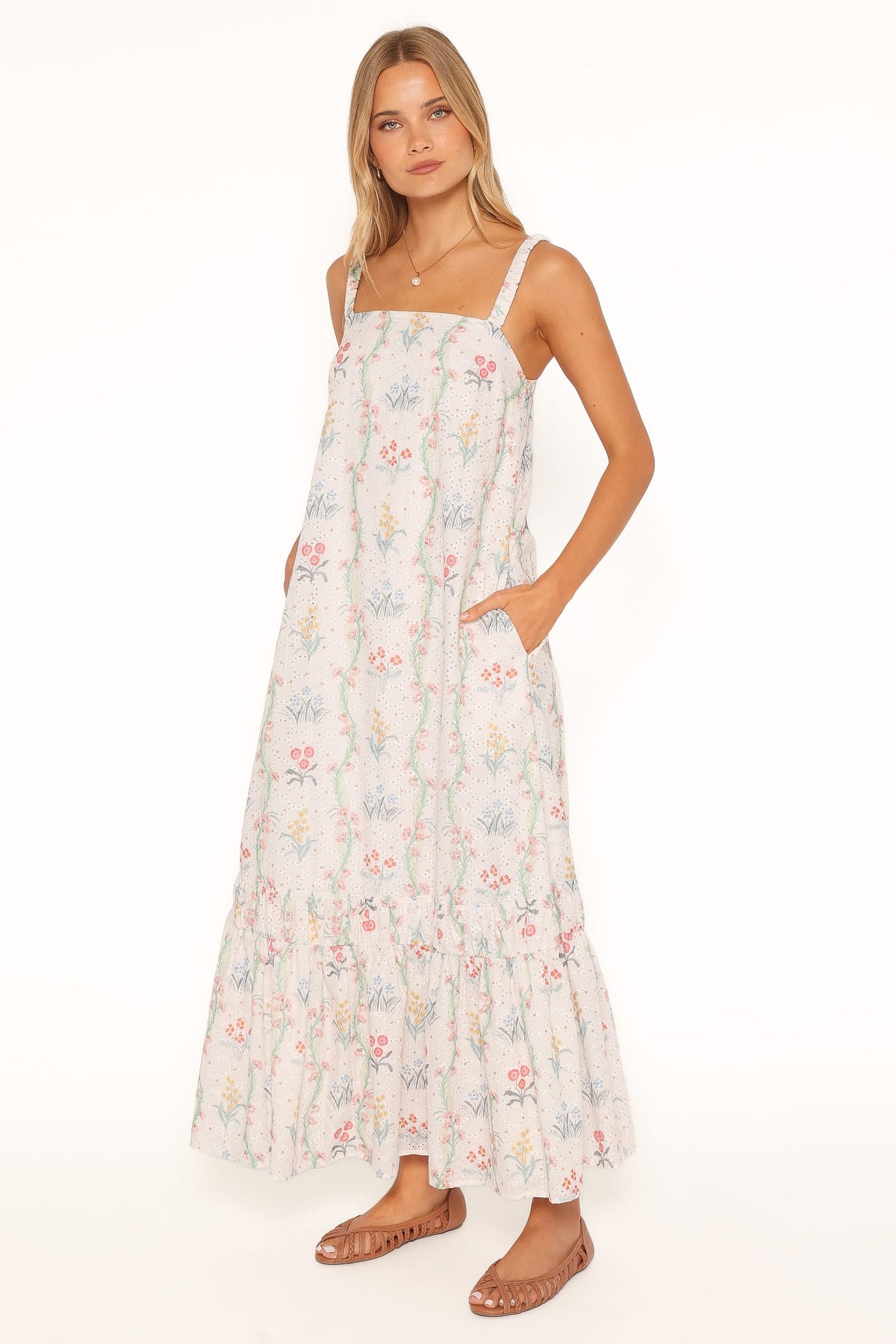 Evaline Maxi Dress in White Floral – view 3 of 6