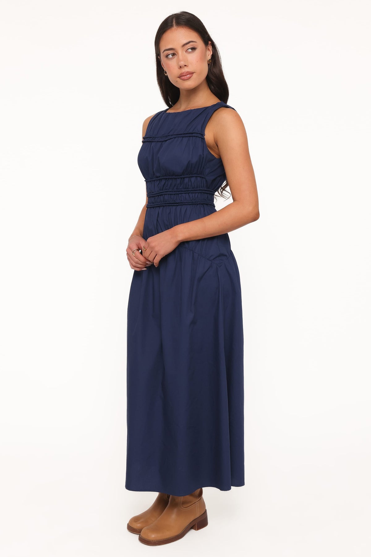 Fern Midi Dress in Navy Blue – view 3 of 5