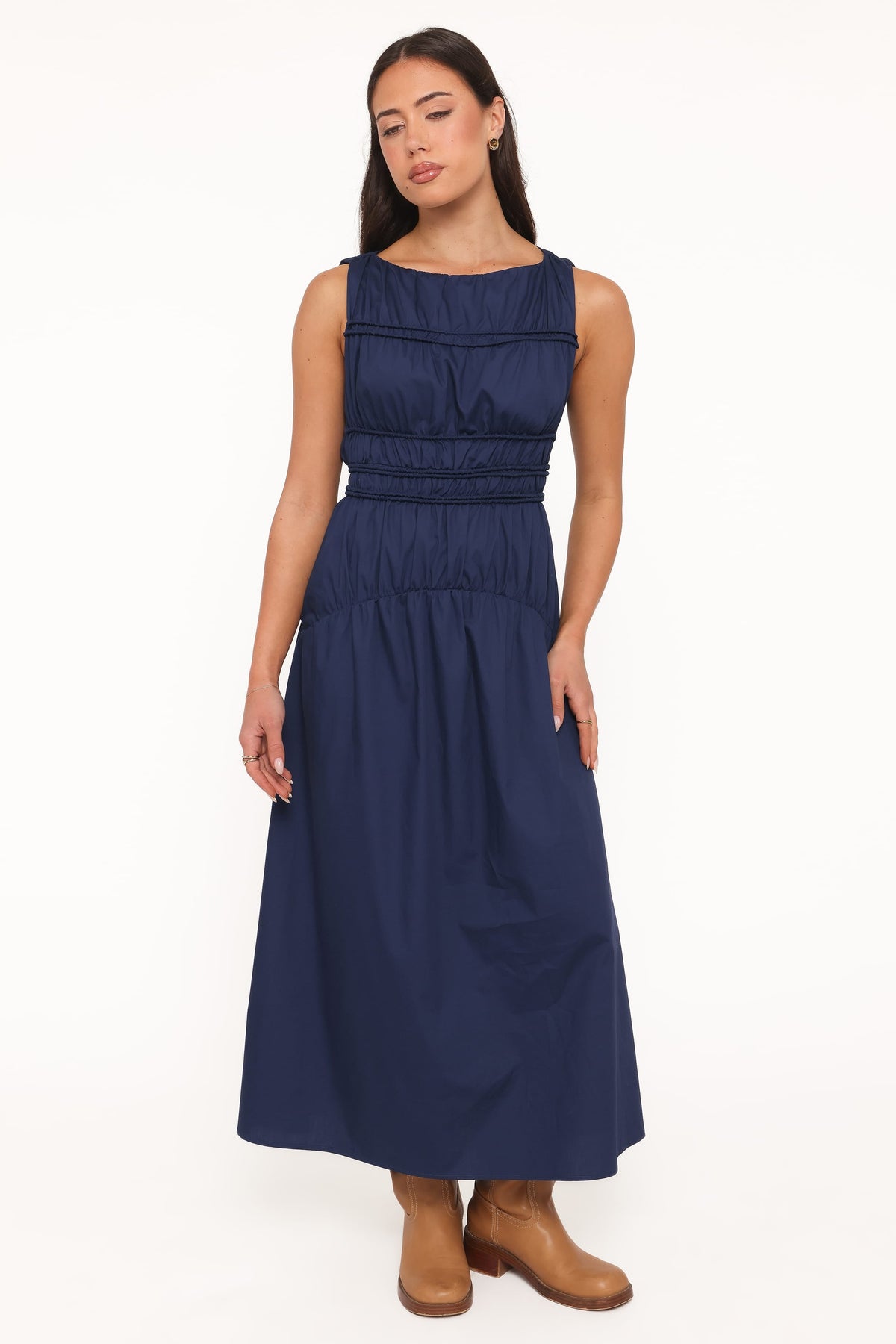 Fern Midi Dress in Navy Blue – view 1 of 5