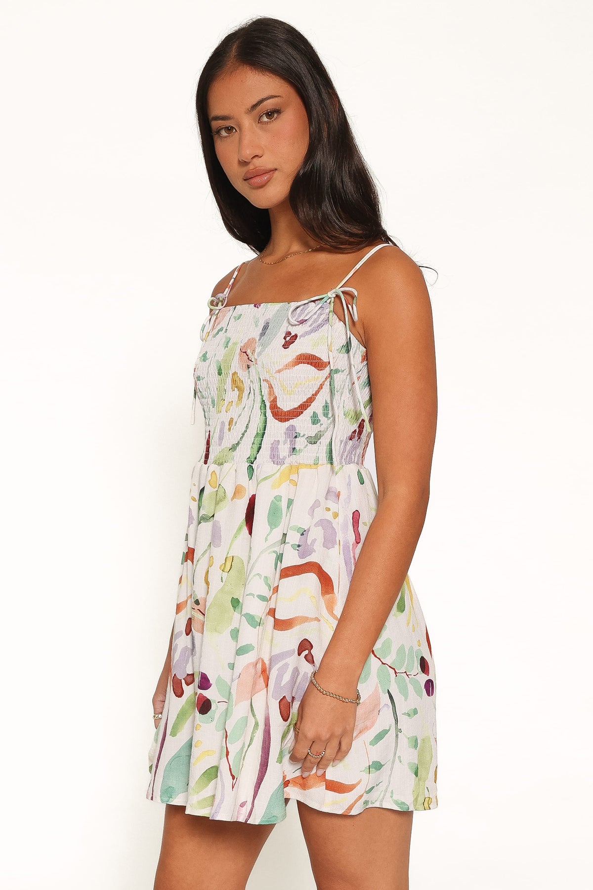Gresha Mini Dress in Pink Watercolor – view 3 of 6