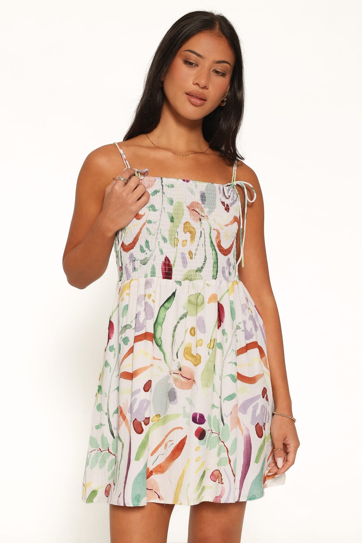 Gresha Mini Dress in Pink Watercolor – view 1 of 6
