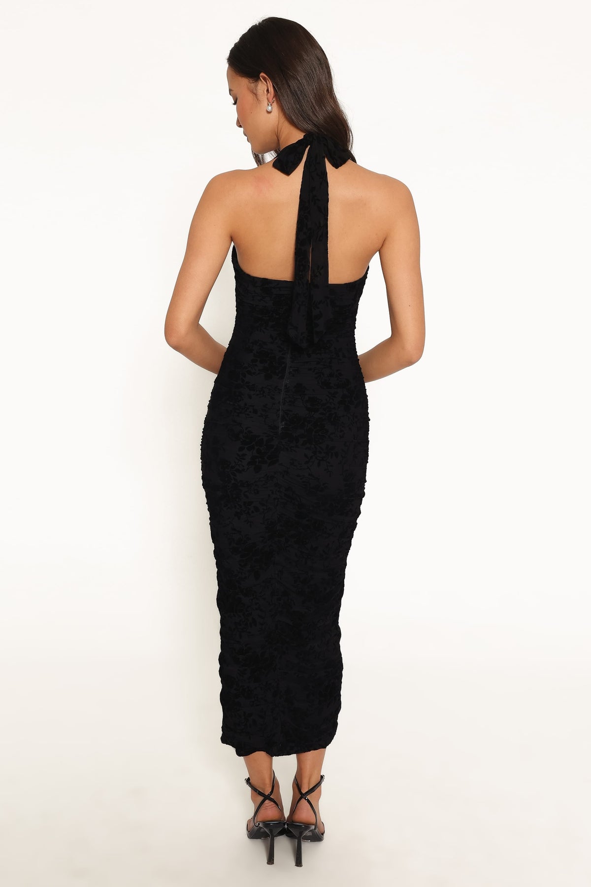 Izzie Midi Dress in Black Velvet Floral – view 5 of 7