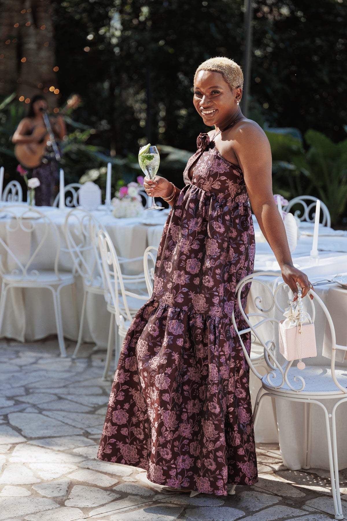 Jasminda Maxi Dress in Plum Brocade – view 6 of 6