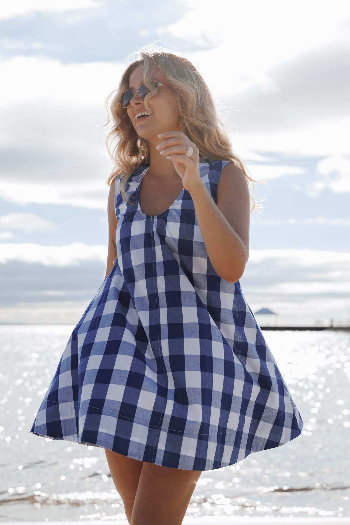 Jorah Mini Dress in Blue Plaid – view 1 of 8