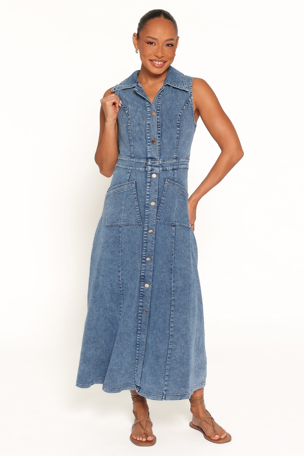 Jye Maxi Dress in Med Denim – view 5 of 6