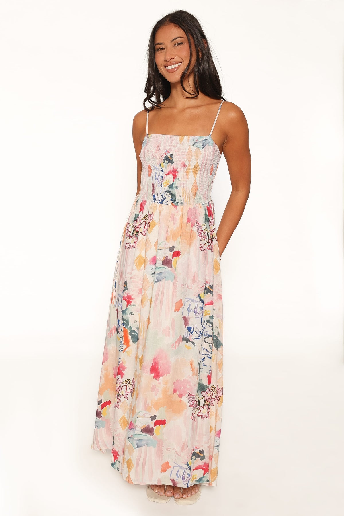 Kalyn Maxi Dress in Pink Watercolor – view 1 of 6
