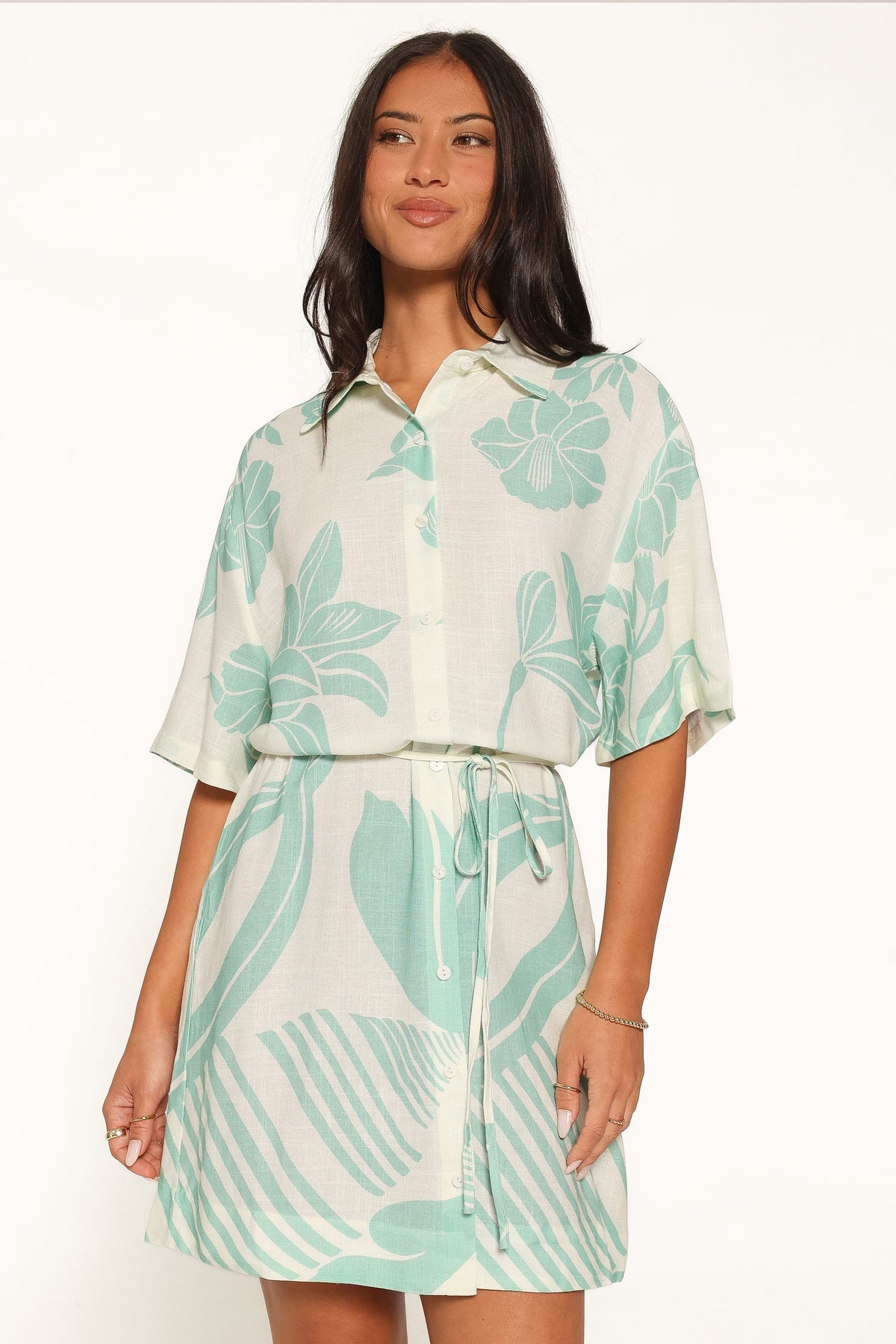 Karmon Mini Dress in Green Floral – view 2 of 6