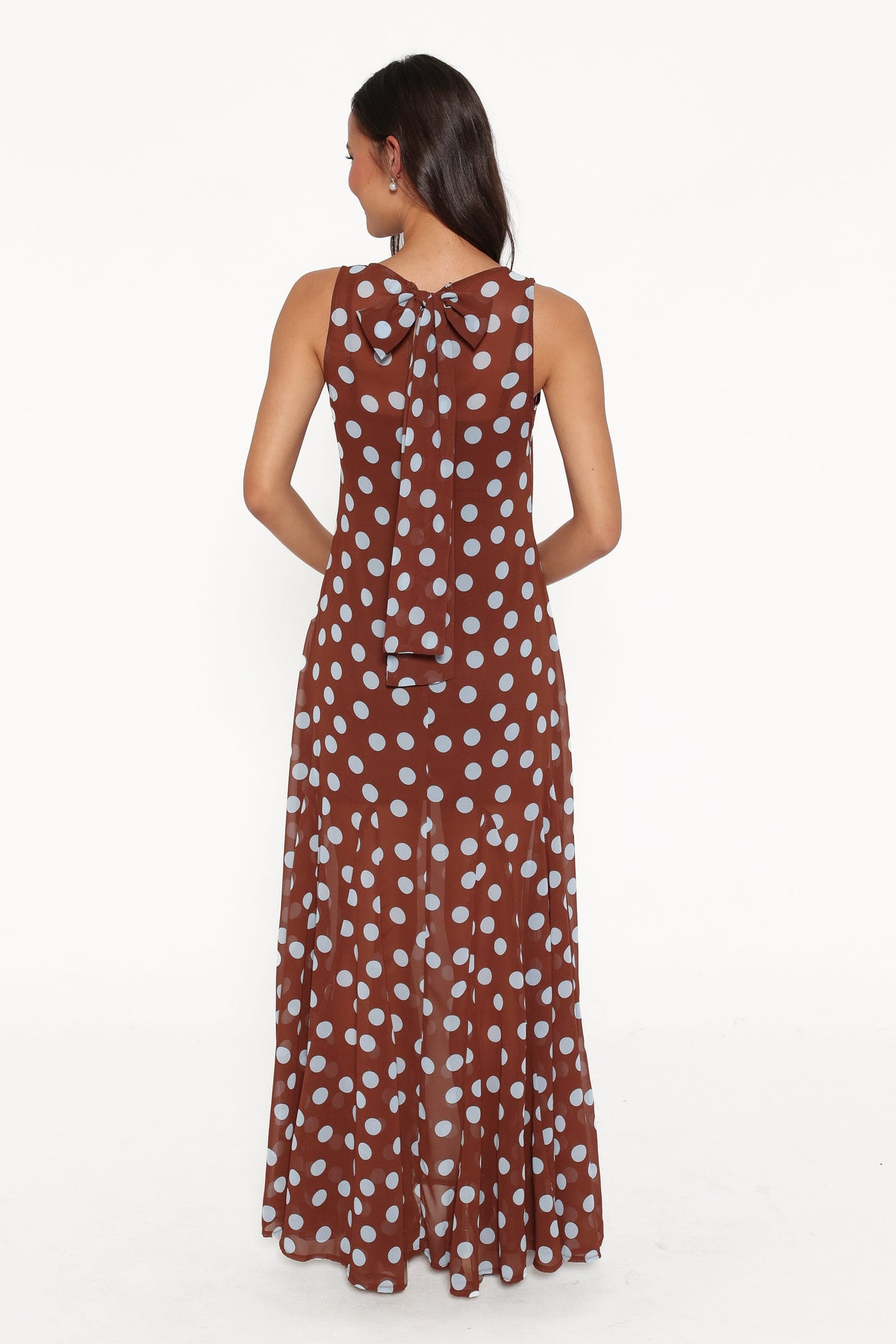 Keani Maxi Dress in Brown Polka Dot – view 5 of 7