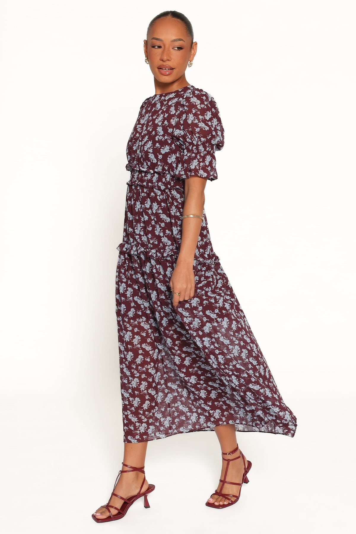 Kelina Maxi Dress in Burgundy Floral – view 3 of 5