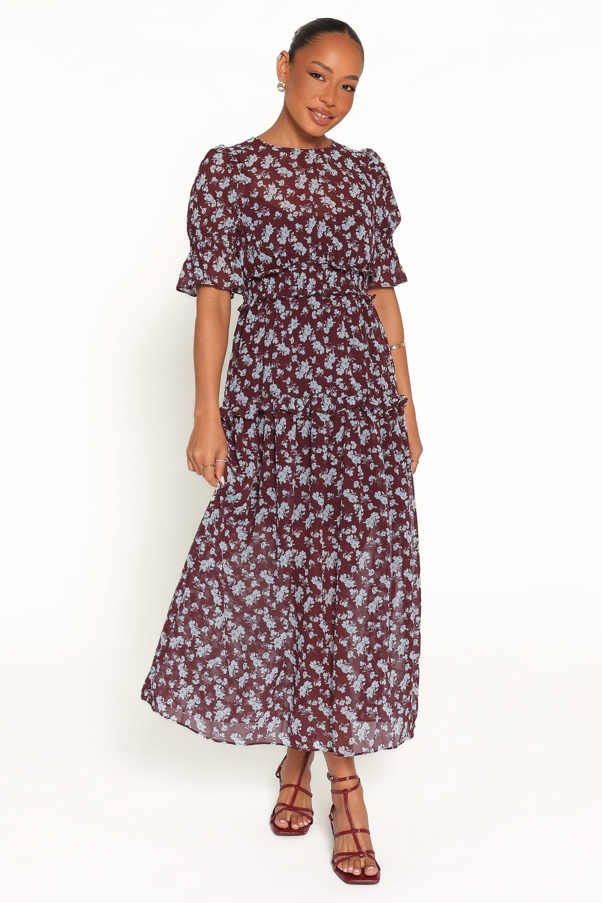 Kelina Maxi Dress in Burgundy Floral – view 1 of 5