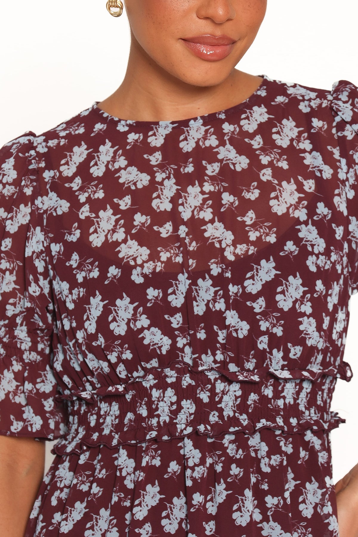 Kelina Maxi Dress in Burgundy Floral – view 2 of 5