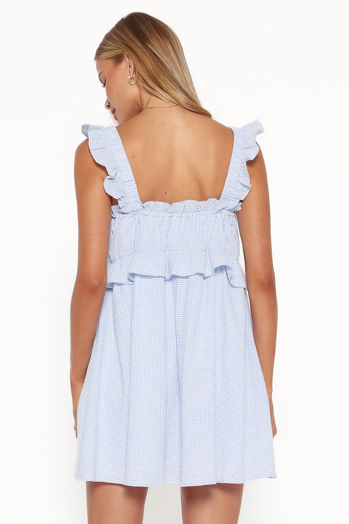 Keonia Mini Dress in Baby Blue Gingham – view 5 of 8