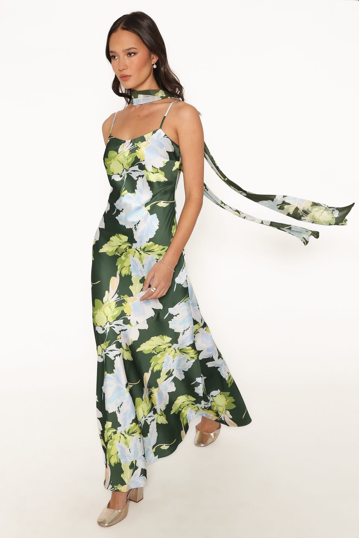 Kinara Maxi Dress in Olive Floral – view 2 of 7