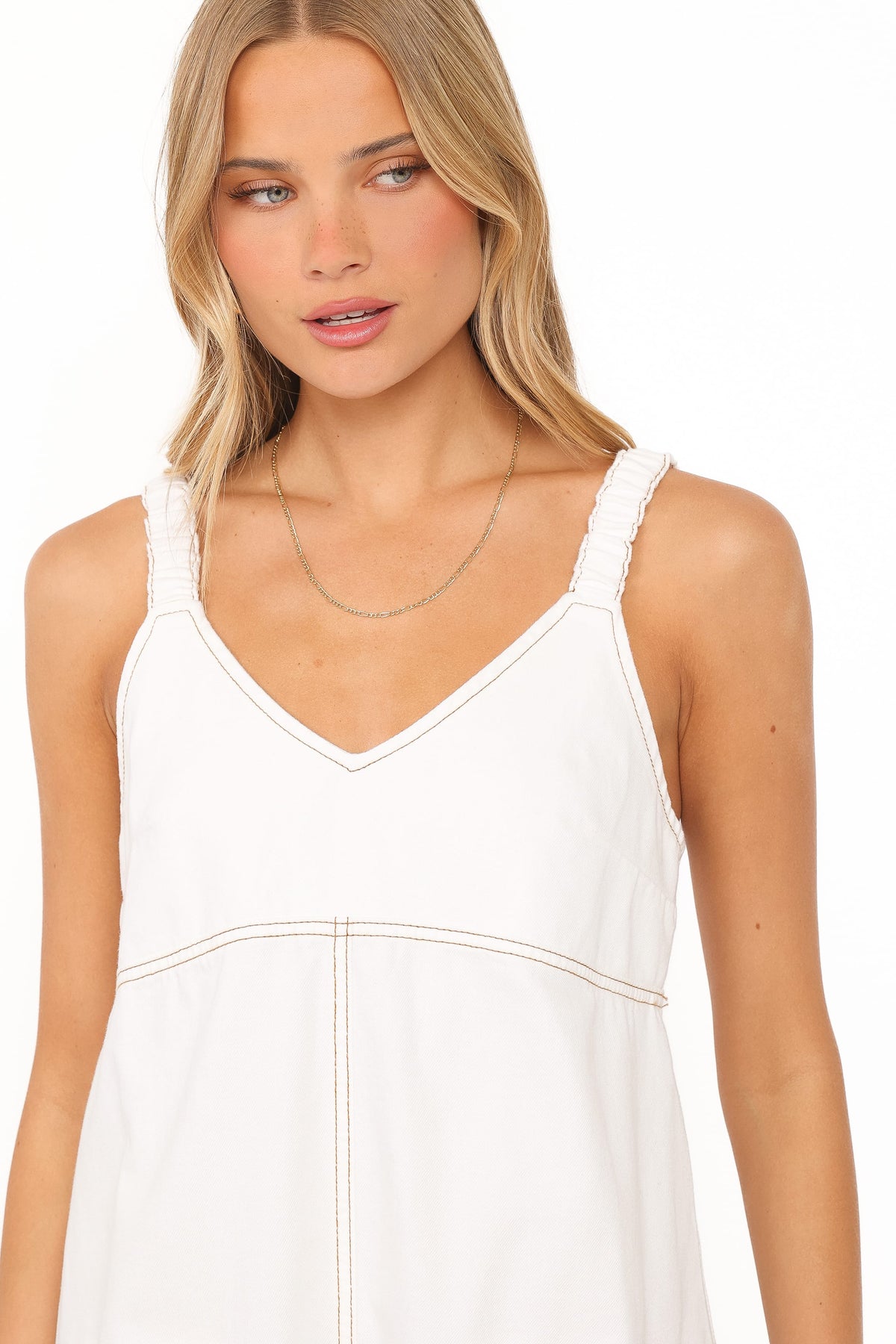 Kinley Mini Dress in White Denim – view 2 of 8