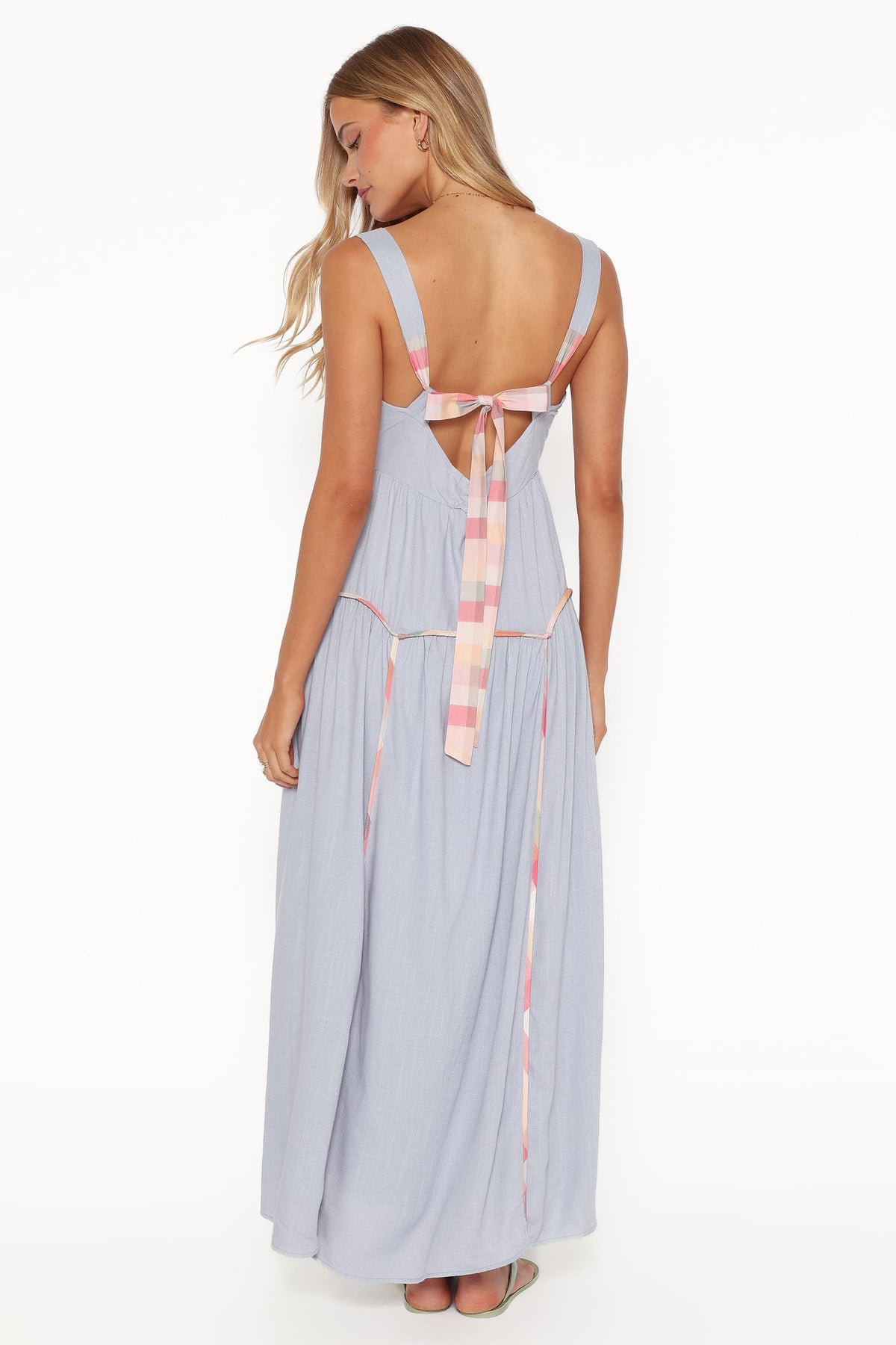 Kyla Maxi Dress in Light Blue Linen – view 2 of 8