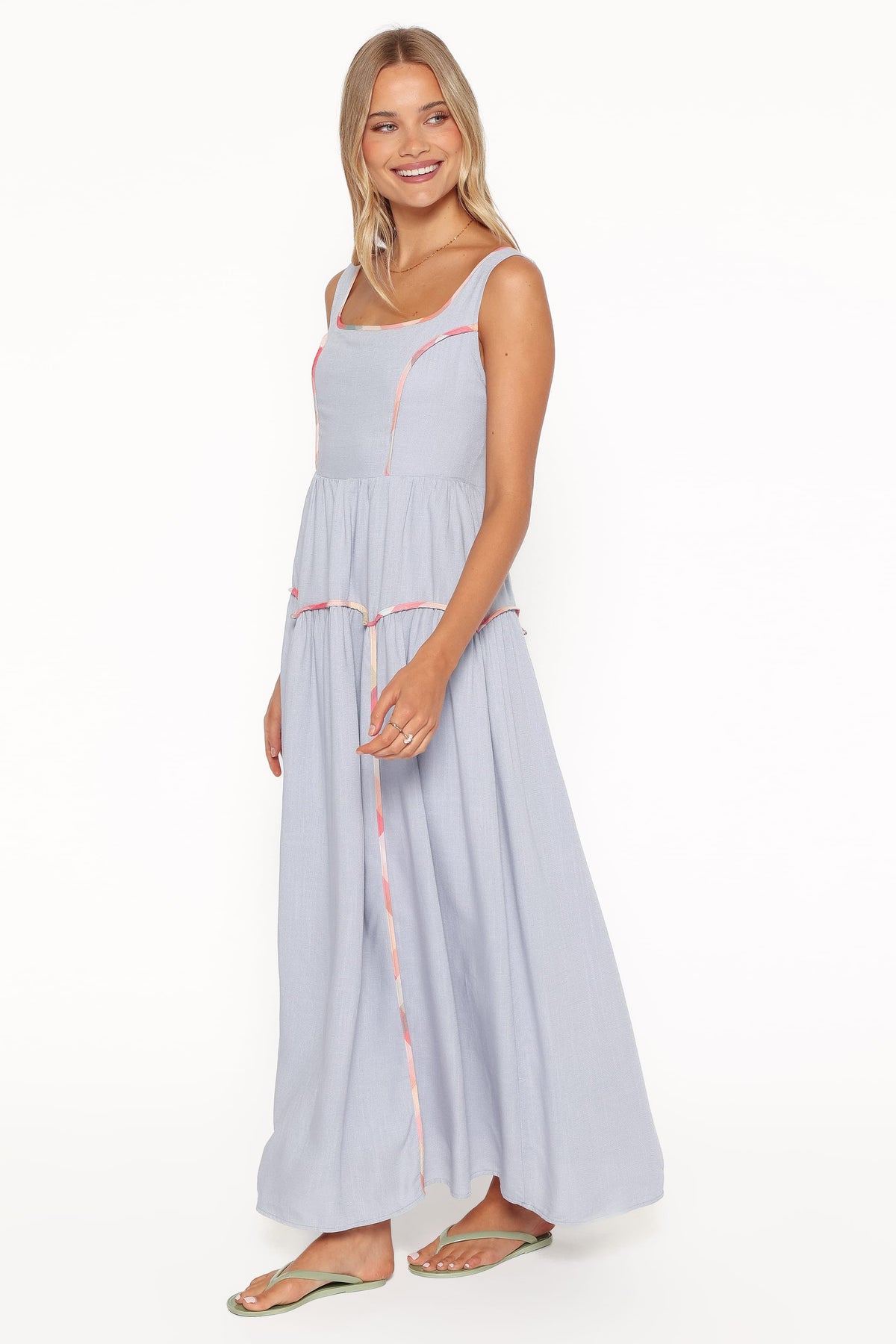 Kyla Maxi Dress in Light Blue Linen – view 5 of 8