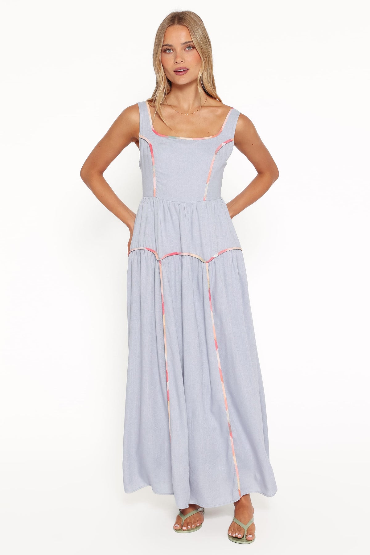 Kyla Maxi Dress in Light Blue Linen – view 4 of 8